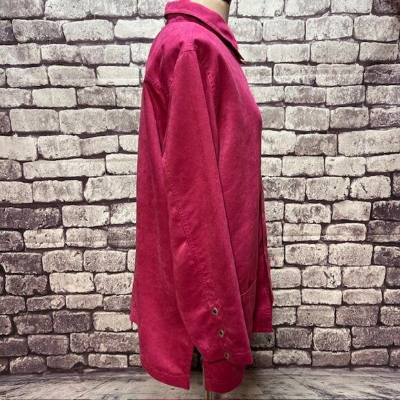 Chico's Design Raspberry Colored Button Down Blouse Size XL - Picture 7 of 8